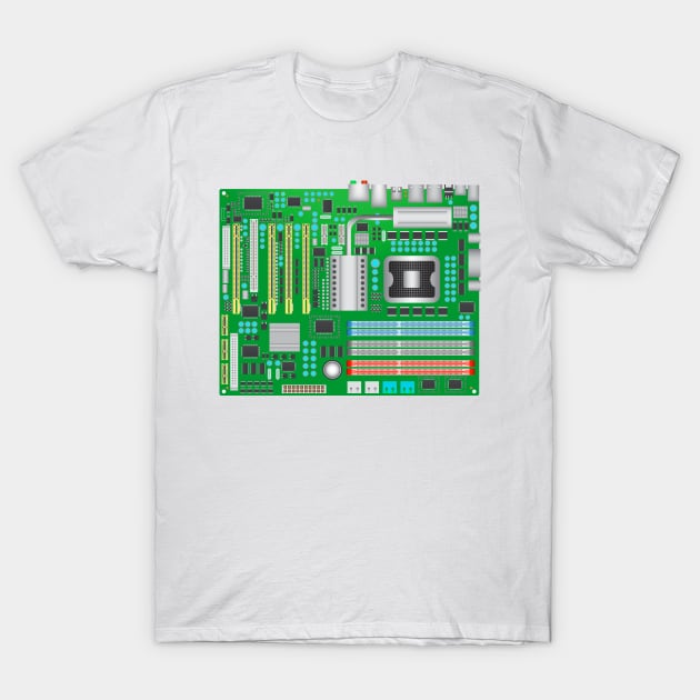 Classic Computer Mainboard for Geeks T-Shirt by dcohea